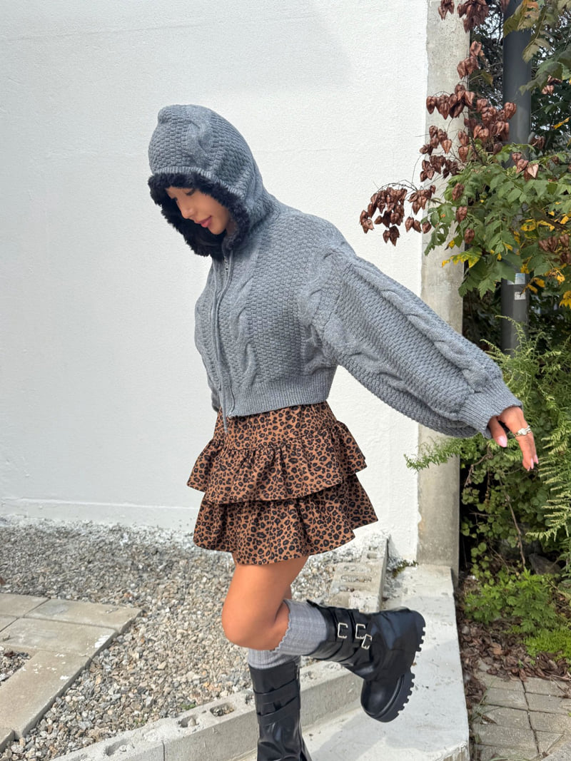 Queensmade - Korean Women Fashion - #womensfashion - Leopard Tiered Skirt - 6