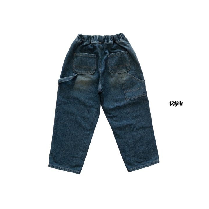 Raku - Korean Children Fashion - #discoveringself - Winter Carpenter Denim Pants - 3