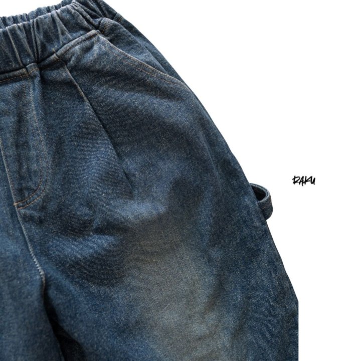 Raku - Korean Children Fashion - #discoveringself - Winter Carpenter Denim Pants - 4