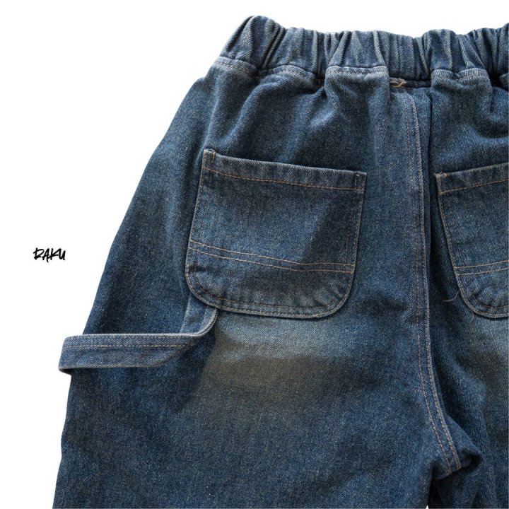Raku - Korean Children Fashion - #kidsshorts - Winter Carpenter Denim Pants - 5