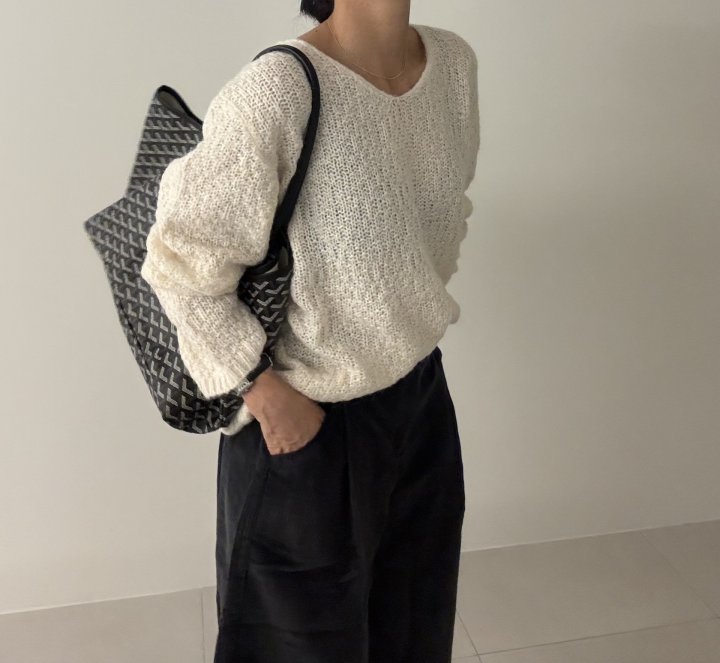 Ripple - Korean Women Fashion - #momslook - Nikki V Neck Knit - 11