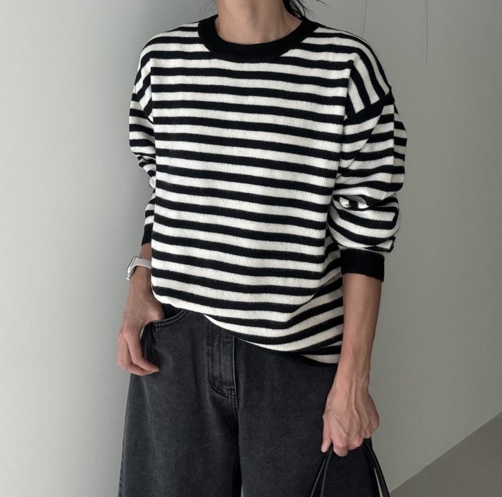 Ripple - Korean Women Fashion - #momslook - Daniel Stripe Knit - 10
