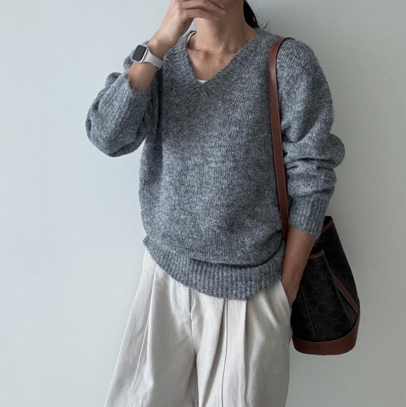 Ripple - Korean Women Fashion - #momslook - Beaver V Knit - 11