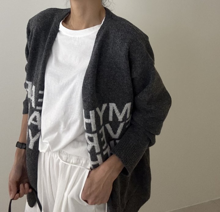 Ripple - Korean Women Fashion - #momslook - Lettering Cardigan - 7