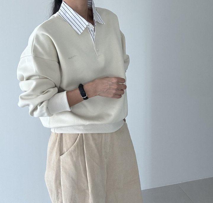Ripple - Korean Women Fashion - #momslook - Ed Collar Sweatshirt - 10