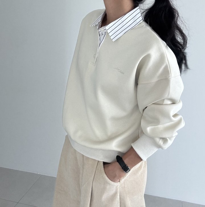 Ripple - Korean Women Fashion - #momslook - Ed Collar Sweatshirt - 12