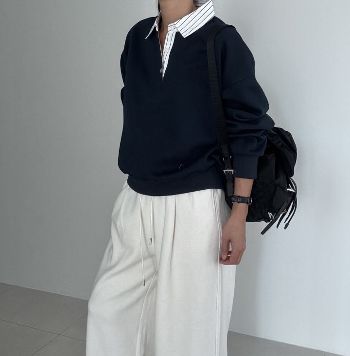 Ripple - Korean Women Fashion - #momslook - Ed Collar Sweatshirt - 6