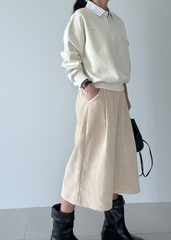 Ripple - Korean Women Fashion - #momslook - Bermuda Corduroy Pants - 5