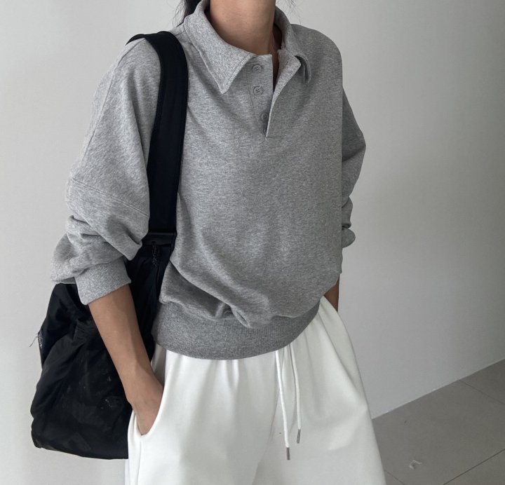 Ripple - Korean Women Fashion - #momslook - Wow Collar Sweatshirt - 7