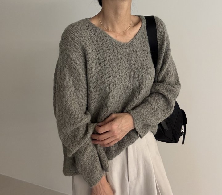 Ripple - Korean Women Fashion - #pursuepretty - Nikki V Neck Knit - 5