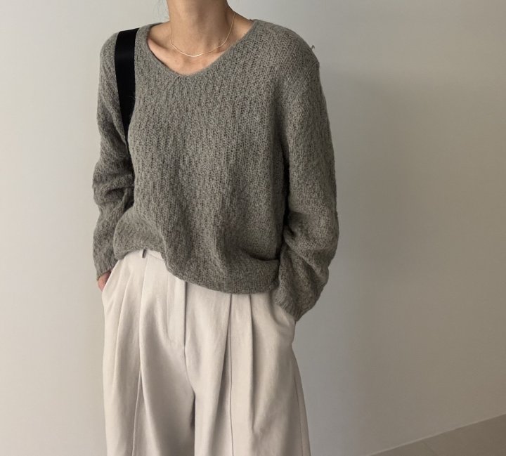 Ripple - Korean Women Fashion - #restrostyle - Nikki V Neck Knit - 6