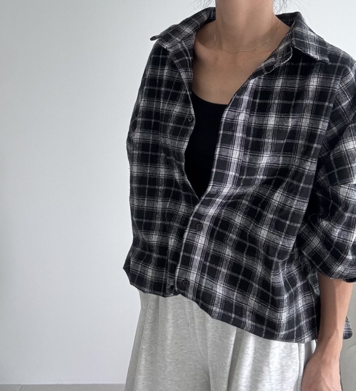 Ripple - Korean Women Fashion - #restrostyle - Lusk Check Shirt