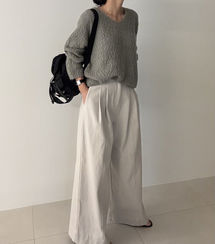 Ripple - Korean Women Fashion - #romanticstyle - Nikki V Neck Knit - 7