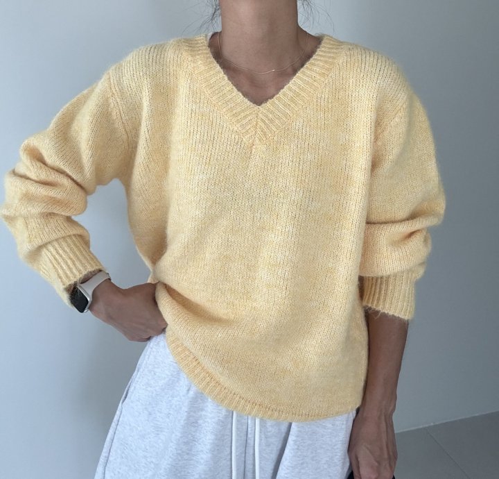 Ripple - Korean Women Fashion - #romanticstyle - Beaver V Knit - 5