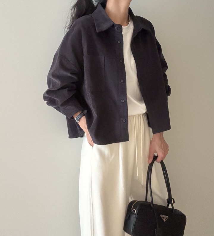 Ripple - Korean Women Fashion - #romanticstyle - Care Corduroy Shirt