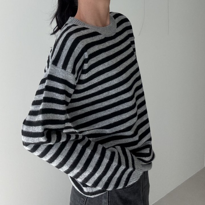 Ripple - Korean Women Fashion - #shopsmall - Daniel Stripe Knit - 7