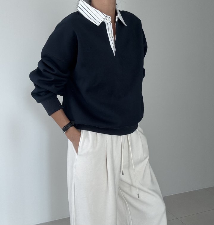 Ripple - Korean Women Fashion - #shopsmall - Ed Collar Sweatshirt