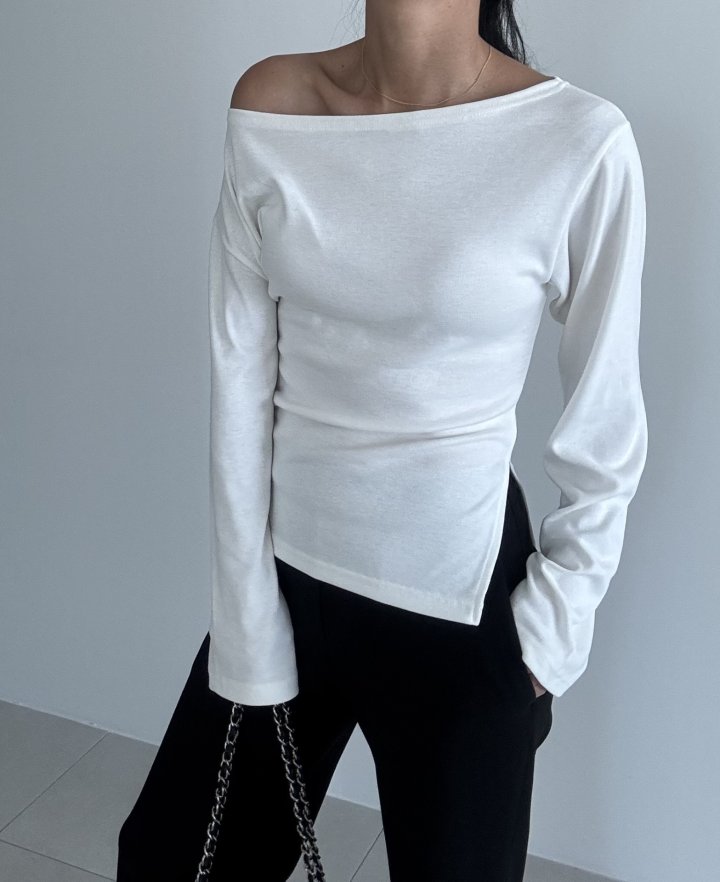 Ripple - Korean Women Fashion - #shopsmall - Slit Tee - 5