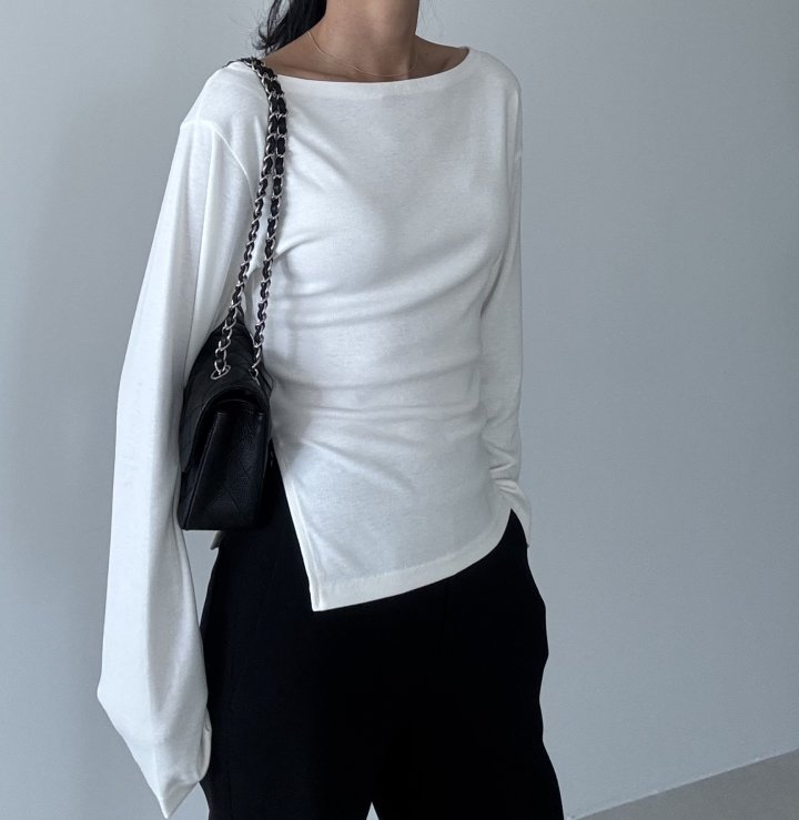 Ripple - Korean Women Fashion - #thatsdarling - Slit Tee - 6