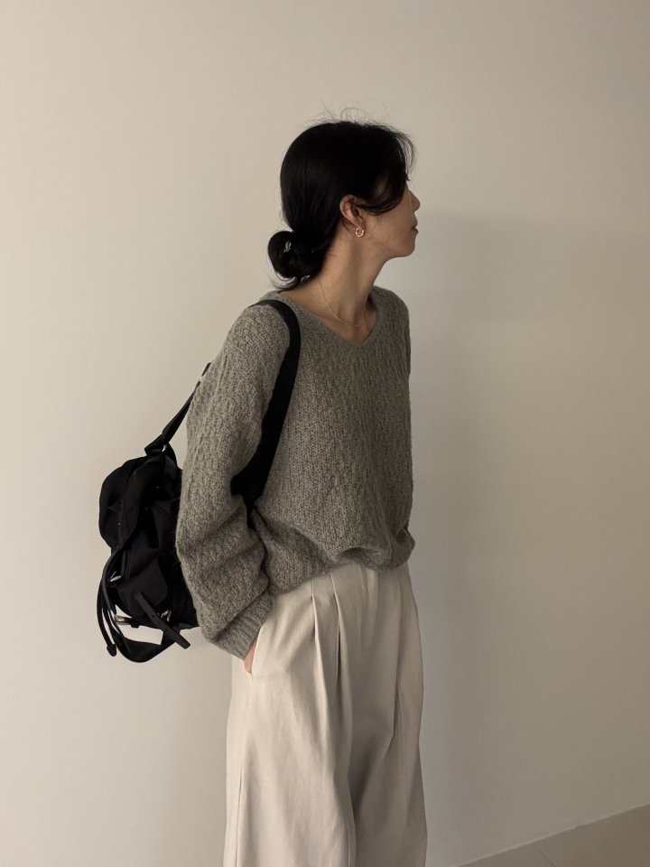 Ripple - Korean Women Fashion - #vintageinspired - Nikki V Neck Knit - 3