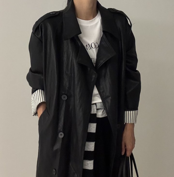 Ripple - Korean Women Fashion - #vintageinspired - Peace Trench Coat - 5