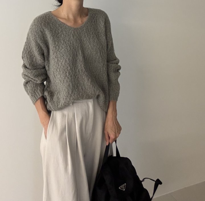 Ripple - Korean Women Fashion - #vintageinspired - Nikki V Neck Knit - 4