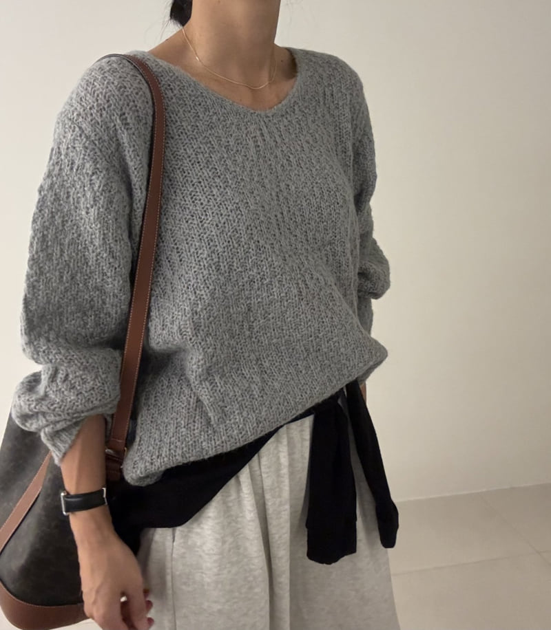 Ripple - Korean Women Fashion - #womensfashion - Nikki V Neck Knit - 12
