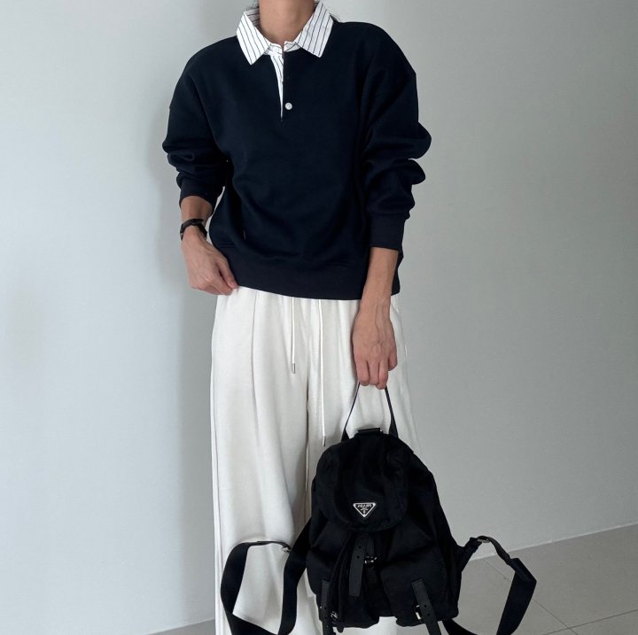 Ripple - Korean Women Fashion - #womensfashion - Ed Collar Sweatshirt - 7