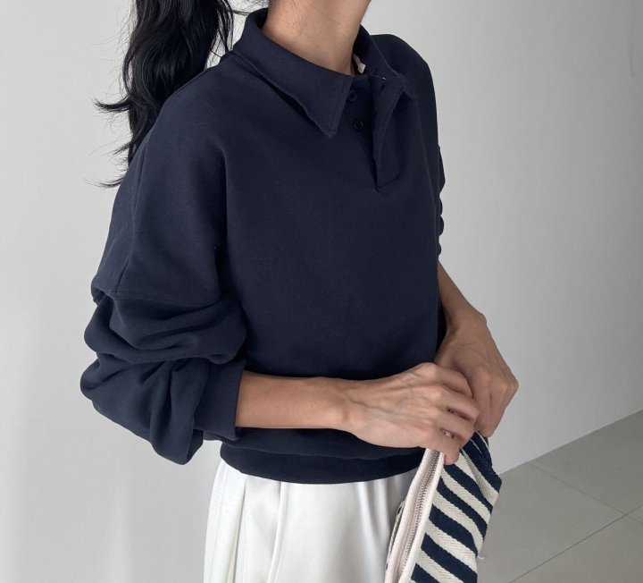 Ripple - Korean Women Fashion - #womensfashion - Wow Collar Sweatshirt - 12