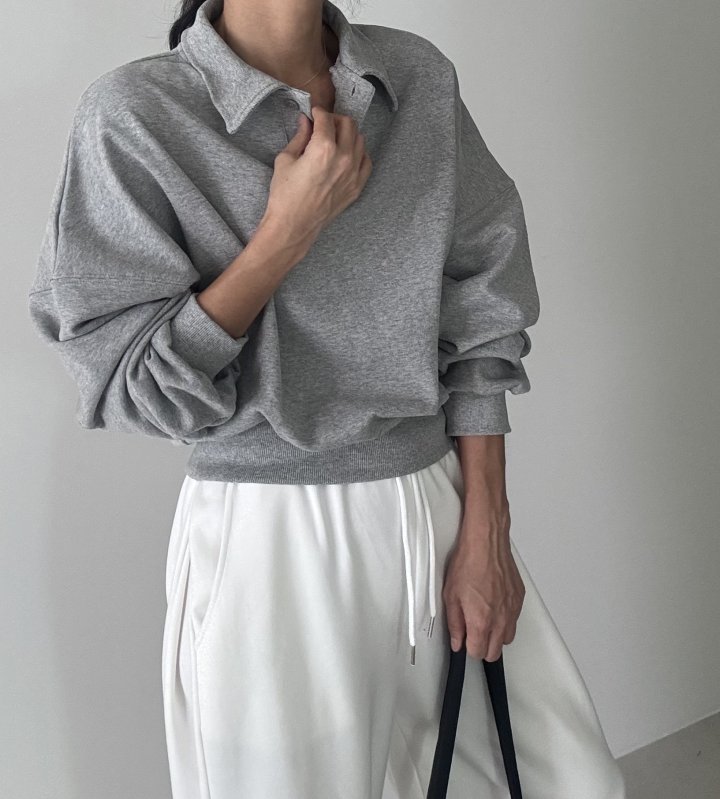 Ripple - Korean Women Fashion - #womensfashion - Wow Collar Sweatshirt - 2