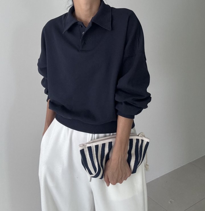 Ripple - Korean Women Fashion - #womensfashion - Wow Collar Sweatshirt - 8