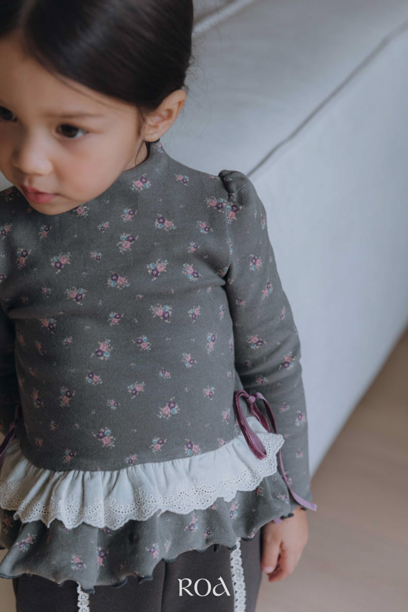 Roa - Korean Children Fashion - #Kfashion4kids - Lace Frill Print Tee - 7