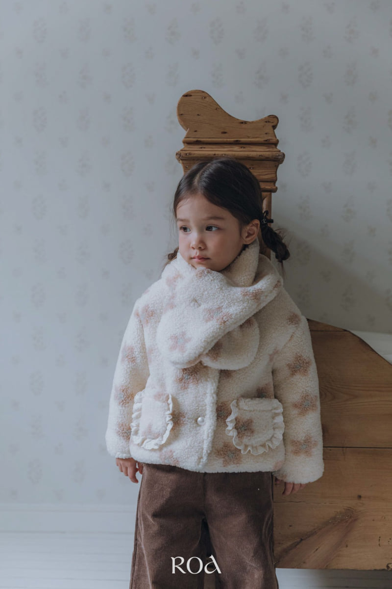 Roa - Korean Children Fashion - #Kfashion4kids - Flower Jacquard Muffler - 6