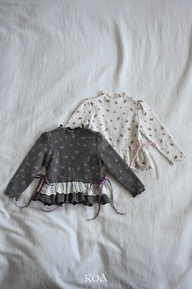 Roa - Korean Children Fashion - #childofig - Lace Frill Print Tee - 12
