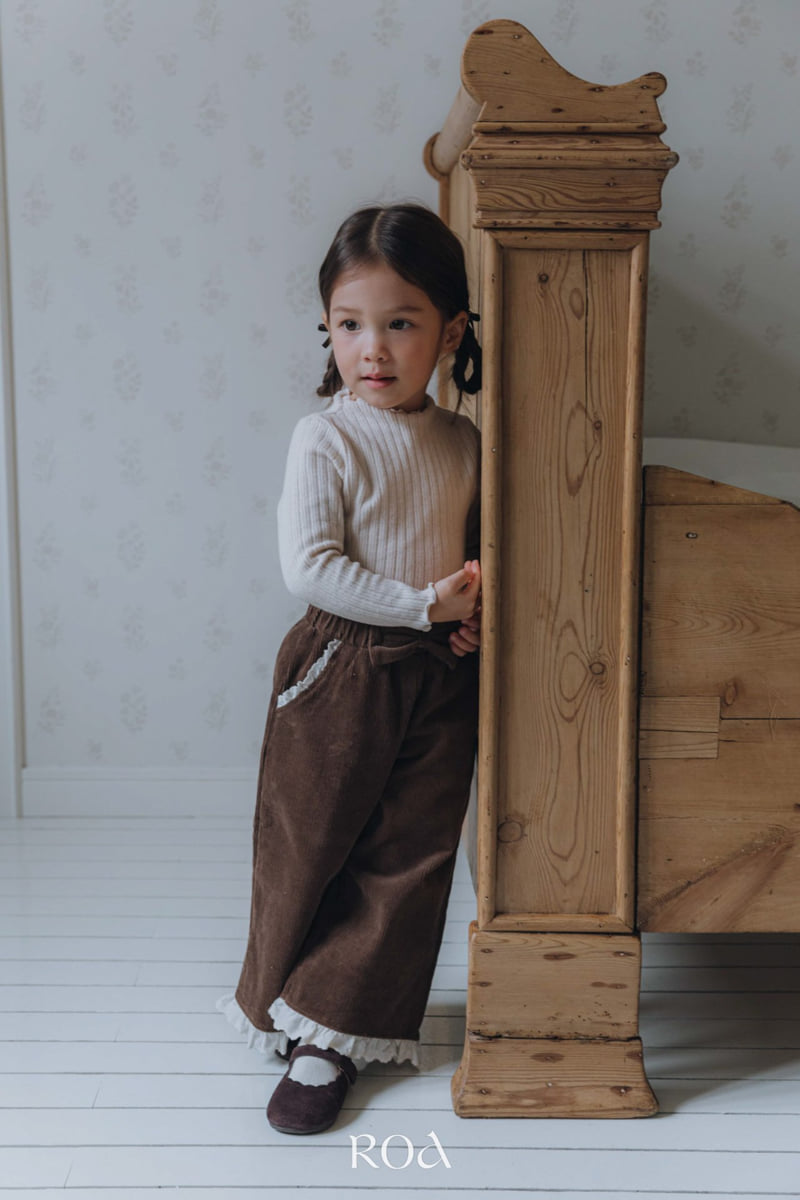 Roa - Korean Children Fashion - #childofig - Corduroy Ribbon Pants - 8