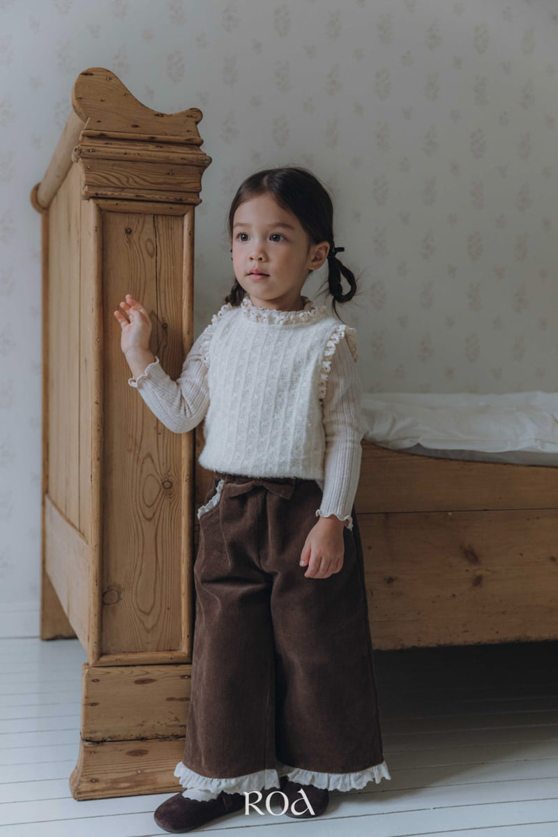 Roa - Korean Children Fashion - #childrensboutique - Corduroy Ribbon Pants - 9