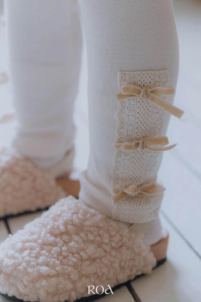 Roa - Korean Children Fashion - #childrensboutique - Ribbon Leggings - 6