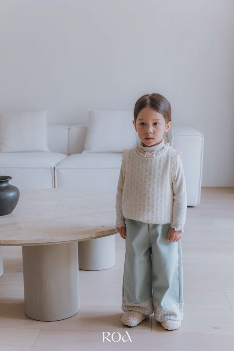 Roa - Korean Children Fashion - #childrensboutique - Knit Lace Vest