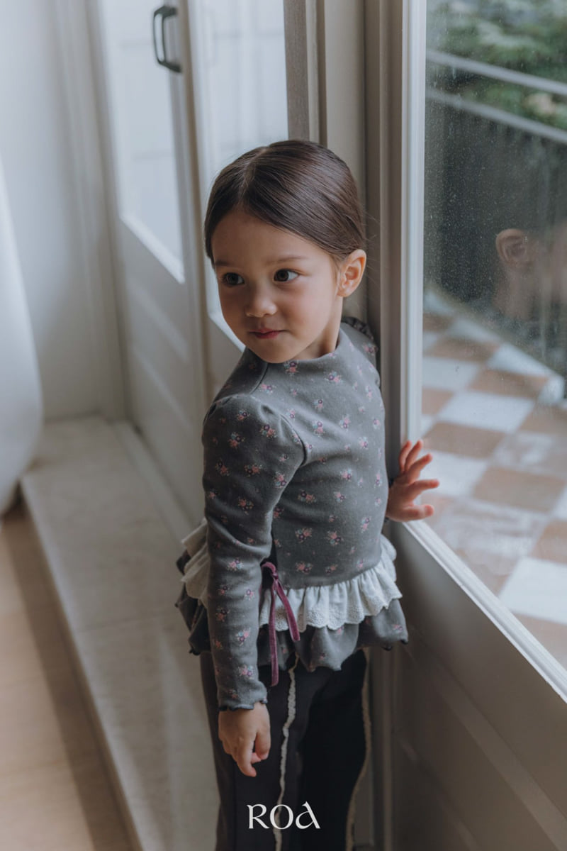 Roa - Korean Children Fashion - #designkidswear - Lace Frill Print Tee