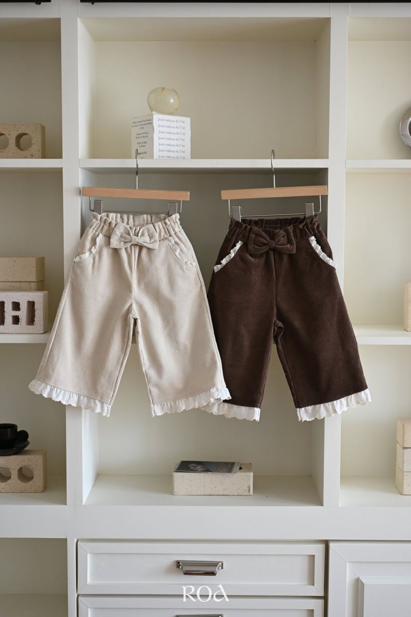Roa - Korean Children Fashion - #fashionkids - Corduroy Ribbon Pants - 12