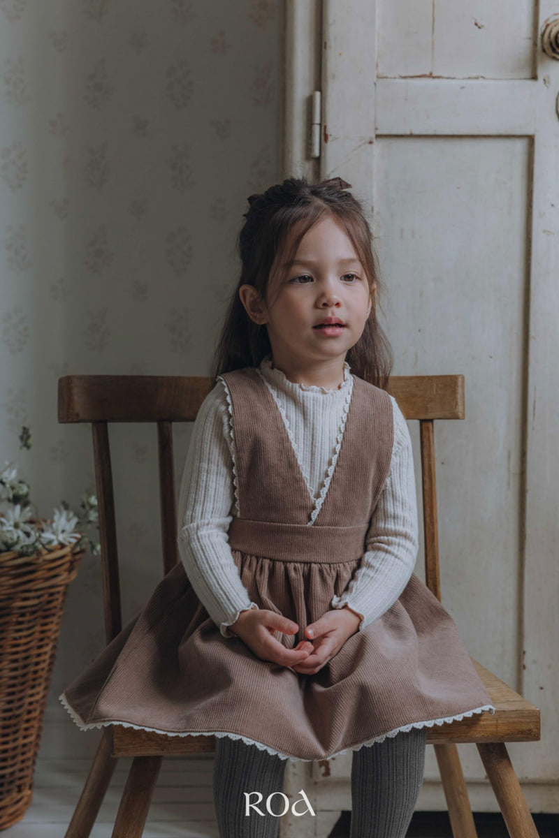 Roa - Korean Children Fashion - #fashionkids - Lace Strap Suspender Skirt - 7