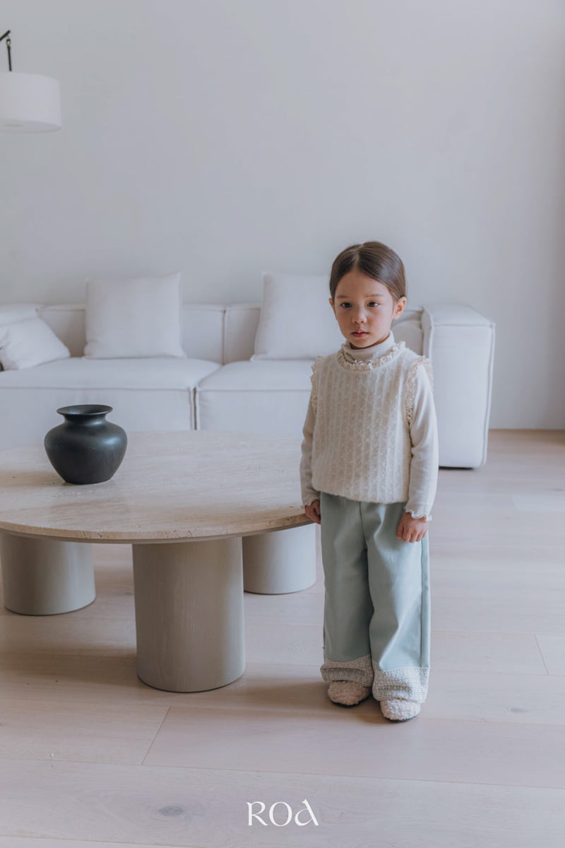 Roa - Korean Children Fashion - #discoveringself - Knit Lace Vest - 4