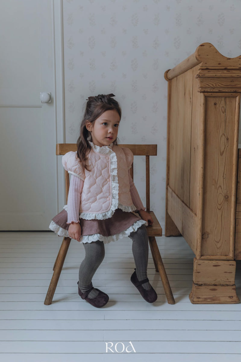 Roa - Korean Children Fashion - #kidsshorts - Quilted Lace Vest - 3