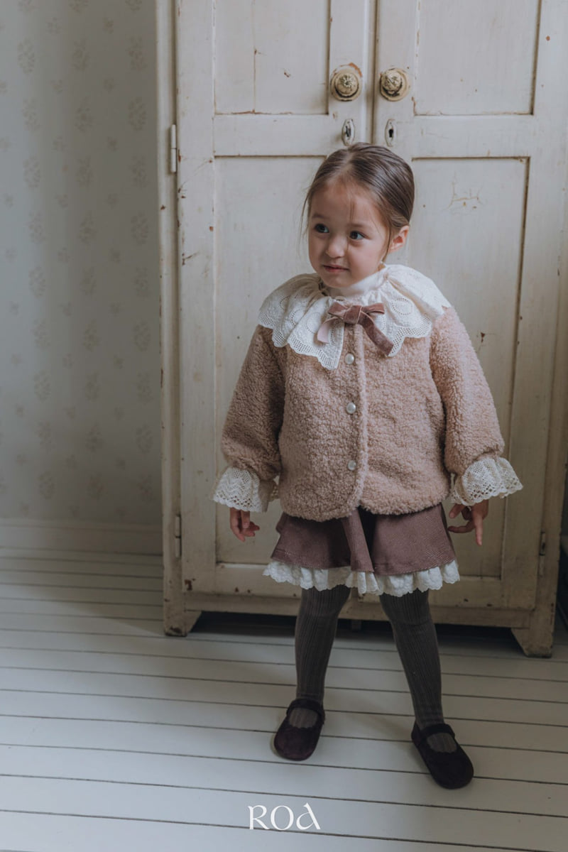 Roa - Korean Children Fashion - #kidsshorts - Fleece Lace Jacket
