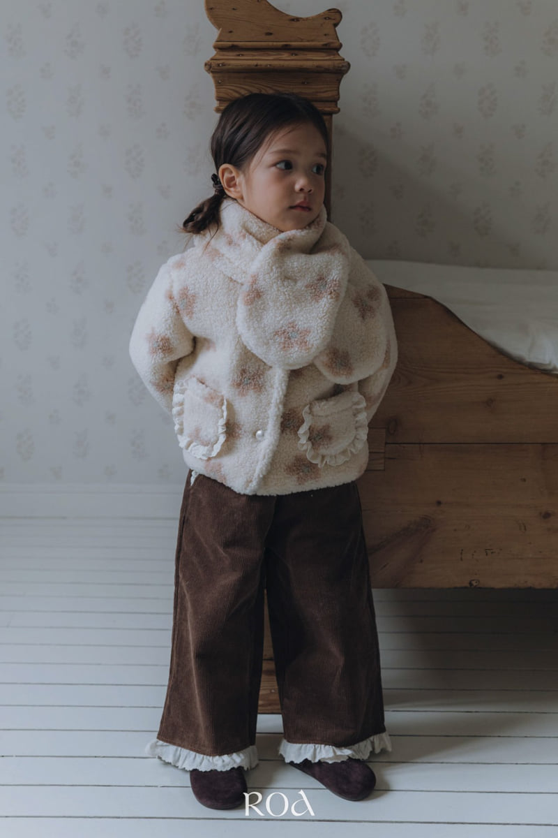 Roa - Korean Children Fashion - #kidsshorts - Flower Jacquard Muffler - 3