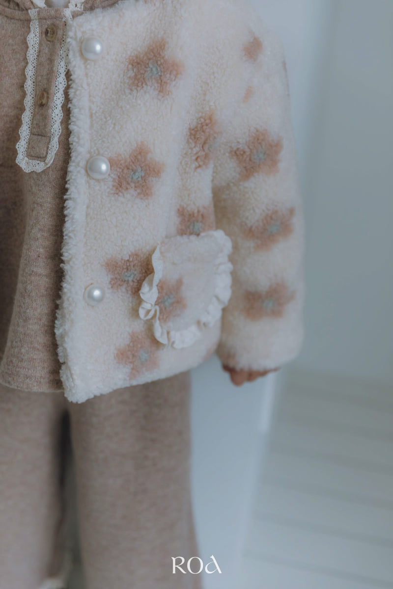 Roa - Korean Children Fashion - #kidsshorts - Flower Jacquard Jacket - 9