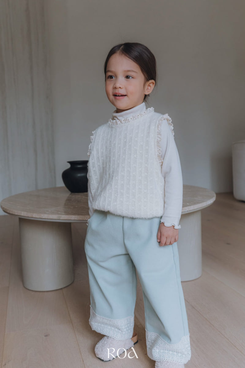 Roa - Korean Children Fashion - #kidsshorts - Knit Lace Vest - 5