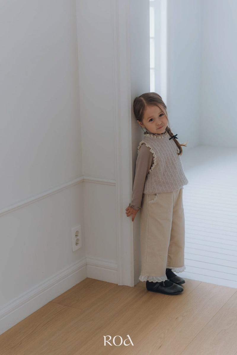 Roa - Korean Children Fashion - #kidsstore - Knit Lace Vest - 6