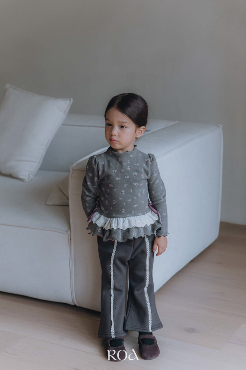 Roa - Korean Children Fashion - #kidzfashiontrend - Lace Frill Print Tee - 6