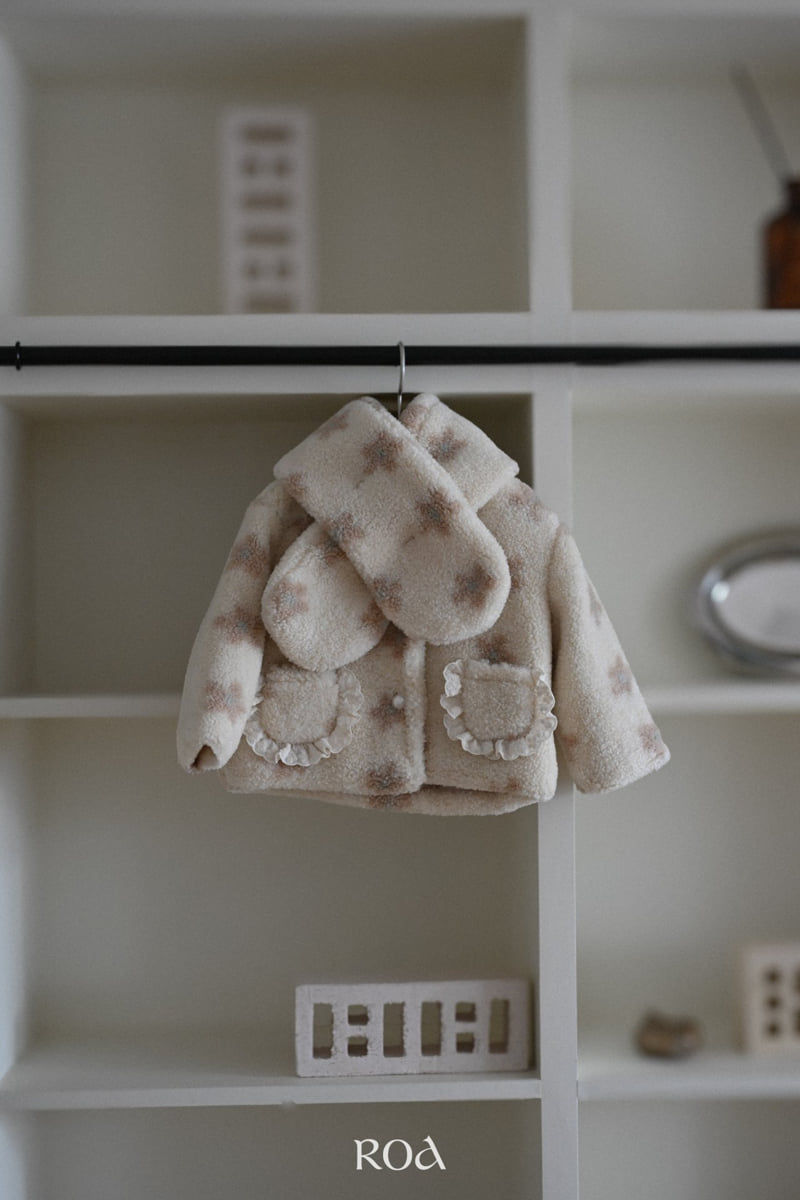 Roa - Korean Children Fashion - #littlefashionista - Flower Jacquard Muffler - 7